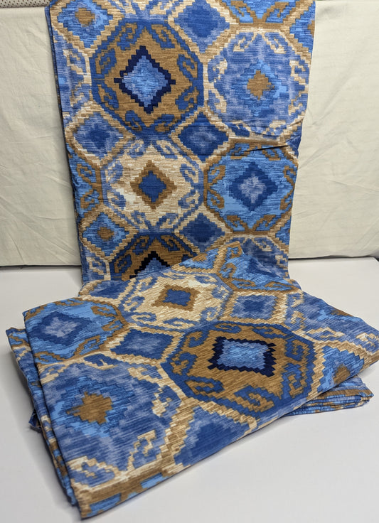 FRONT FLORAL PRINT COTTON SINGLE BED DOHAR in BLUE