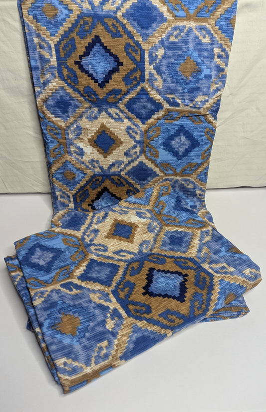 FRONT FLORAL PRINT COTTON SINGLE BED DOHAR in BLUE