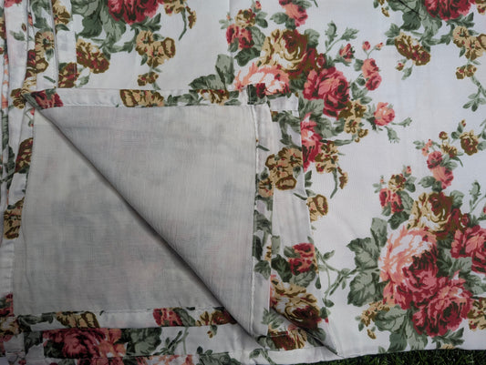 FLORAL PRINT COTTON SINGLE BED DOHAR in MULTI-COLOR